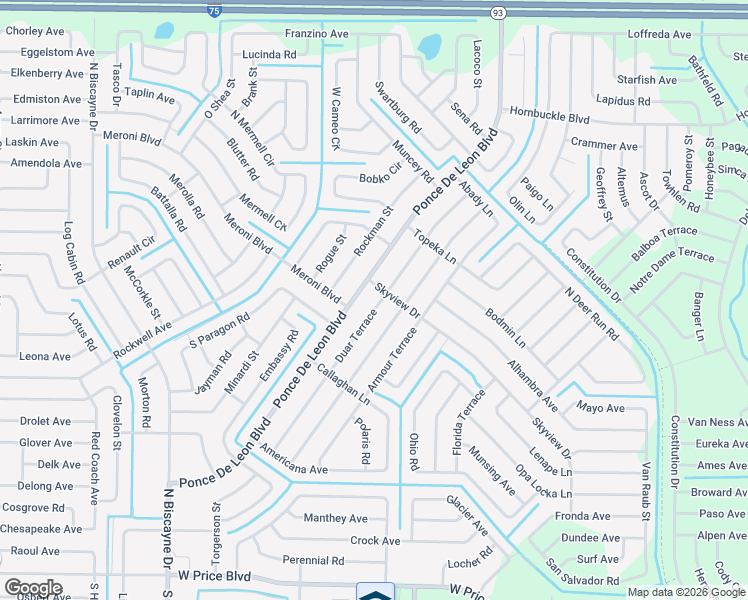 map of restaurants, bars, coffee shops, grocery stores, and more near 3299 Duar Terrace in North Port