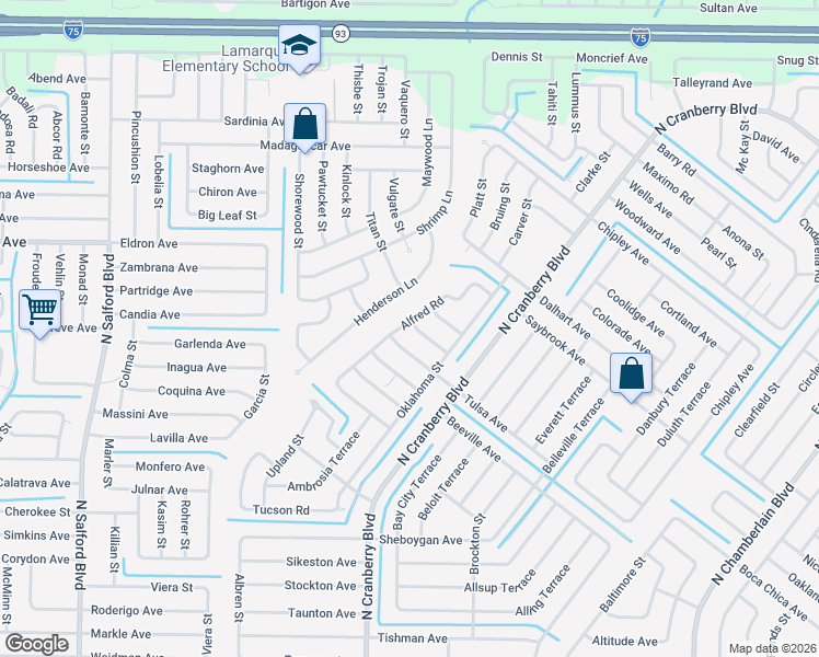 map of restaurants, bars, coffee shops, grocery stores, and more near 3189 Seattle Avenue in North Port