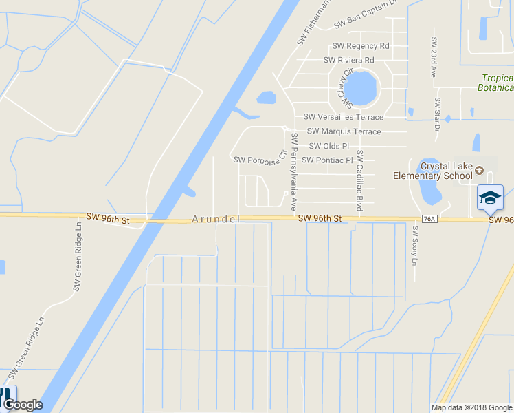 map of restaurants, bars, coffee shops, grocery stores, and more near 9575 Southwest Purple Martin Way in Stuart
