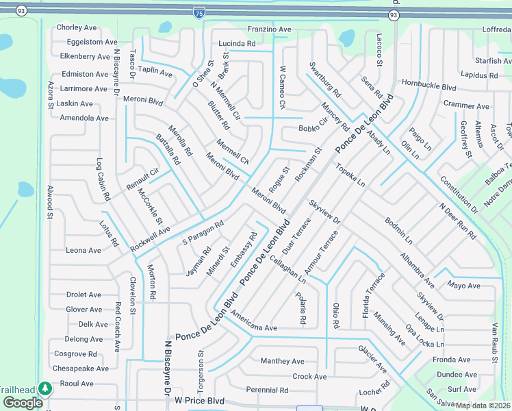 map of restaurants, bars, coffee shops, grocery stores, and more near 7140 North Paragon Road in North Port