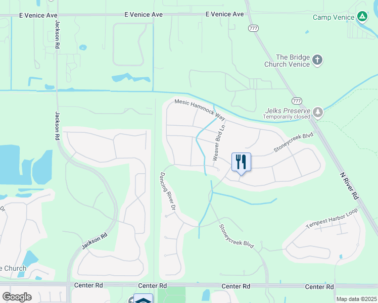map of restaurants, bars, coffee shops, grocery stores, and more near 2184 Nettlebush Lane in Venice