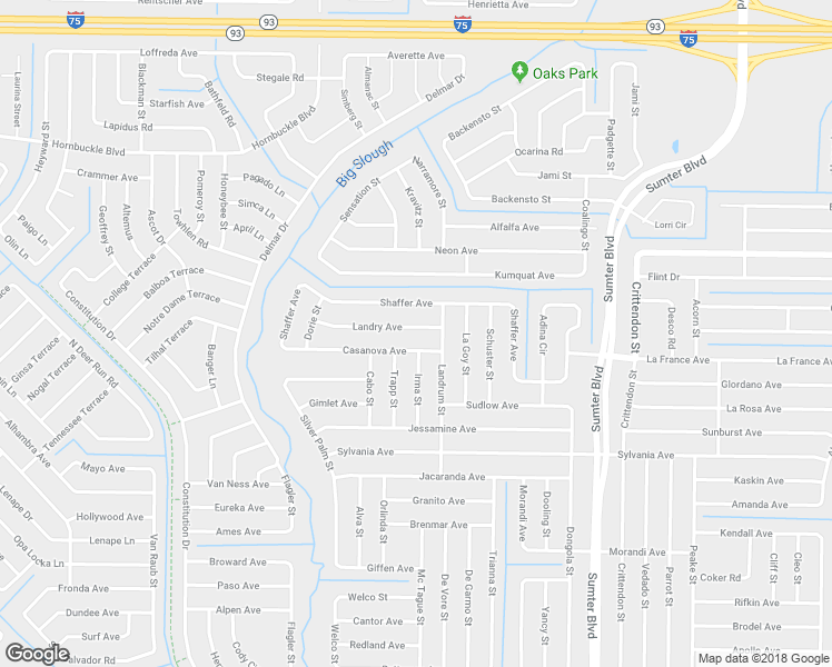 map of restaurants, bars, coffee shops, grocery stores, and more near 3387 Irma Street in North Port