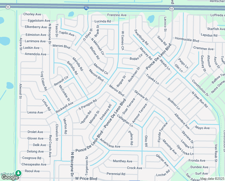 map of restaurants, bars, coffee shops, grocery stores, and more near 7140 North Paragon Road in North Port