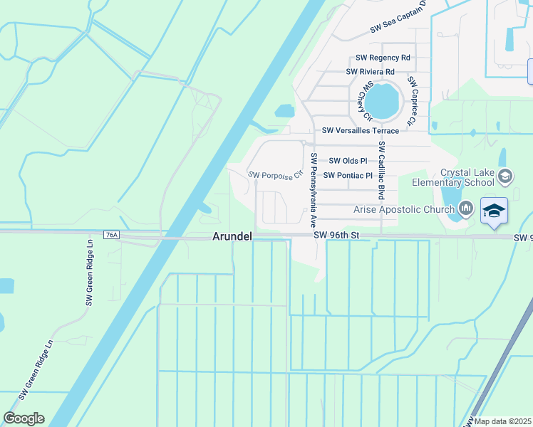 map of restaurants, bars, coffee shops, grocery stores, and more near 9505 Southwest Purple Martin Way in Stuart