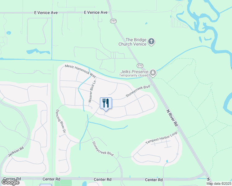 map of restaurants, bars, coffee shops, grocery stores, and more near 2163 Chenille Court in Venice