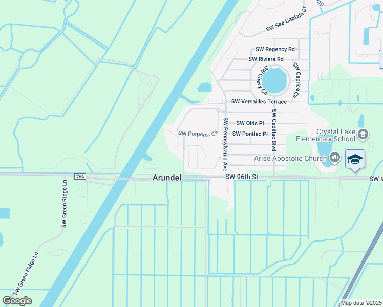 map of restaurants, bars, coffee shops, grocery stores, and more near 9461 Southwest Purple Martin Way in Stuart