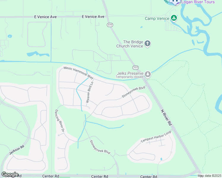 map of restaurants, bars, coffee shops, grocery stores, and more near 2117 Mesic Hammock Way in Venice