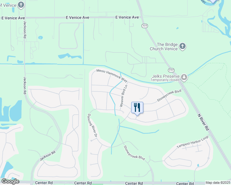 map of restaurants, bars, coffee shops, grocery stores, and more near 11714 Anhinga Avenue in Venice