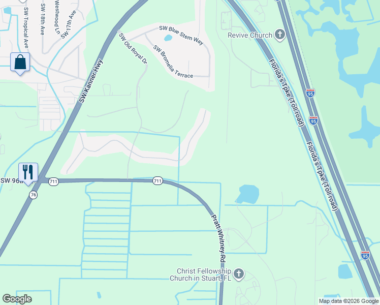 map of restaurants, bars, coffee shops, grocery stores, and more near 900 Southwest Balmoral Trce in Stuart