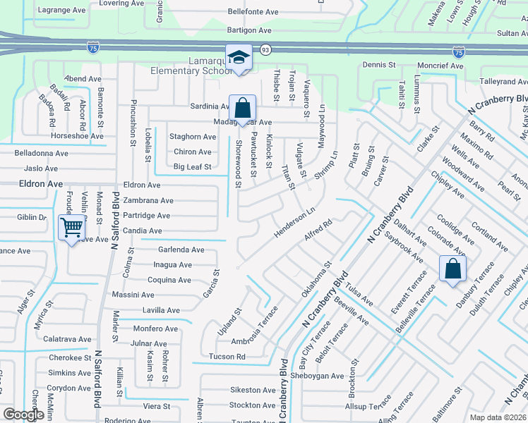 map of restaurants, bars, coffee shops, grocery stores, and more near 3316 Greynolds Lane in North Port