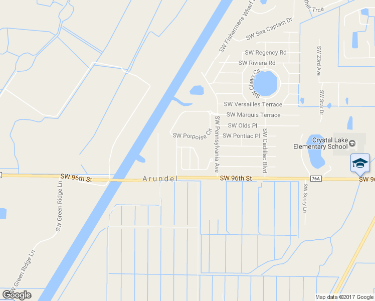 map of restaurants, bars, coffee shops, grocery stores, and more near 9461 Southwest Purple Martin Way in Stuart