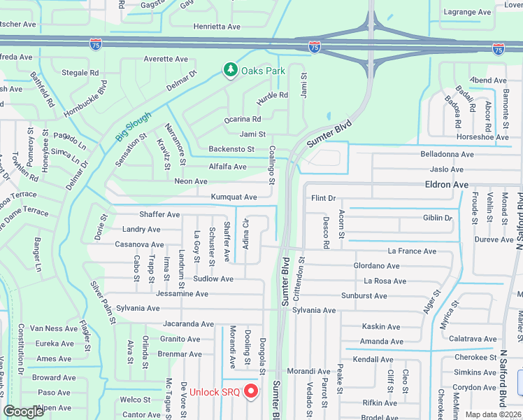 map of restaurants, bars, coffee shops, grocery stores, and more near 5178 Adina Circle in North Port