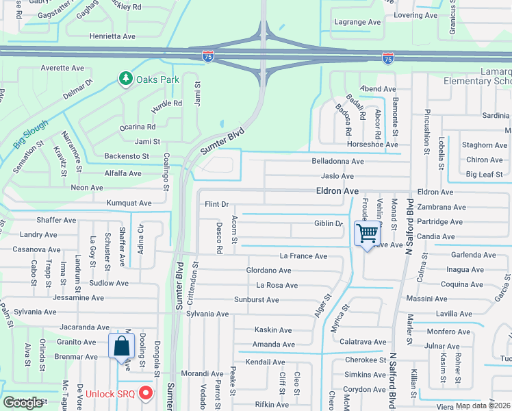 map of restaurants, bars, coffee shops, grocery stores, and more near 4671 Eldron Avenue in North Port
