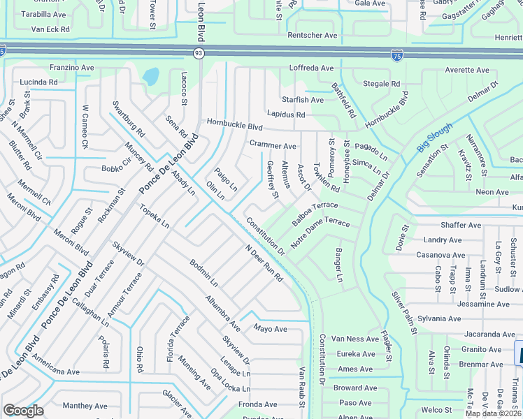 map of restaurants, bars, coffee shops, grocery stores, and more near 6674 Kayak Road in North Port