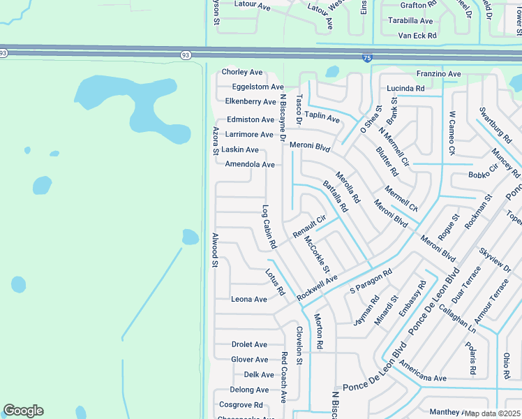 map of restaurants, bars, coffee shops, grocery stores, and more near 3700 Log Cabin Road in North Port