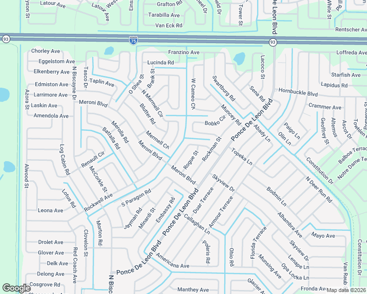 map of restaurants, bars, coffee shops, grocery stores, and more near 7240 Sablon Road in North Port