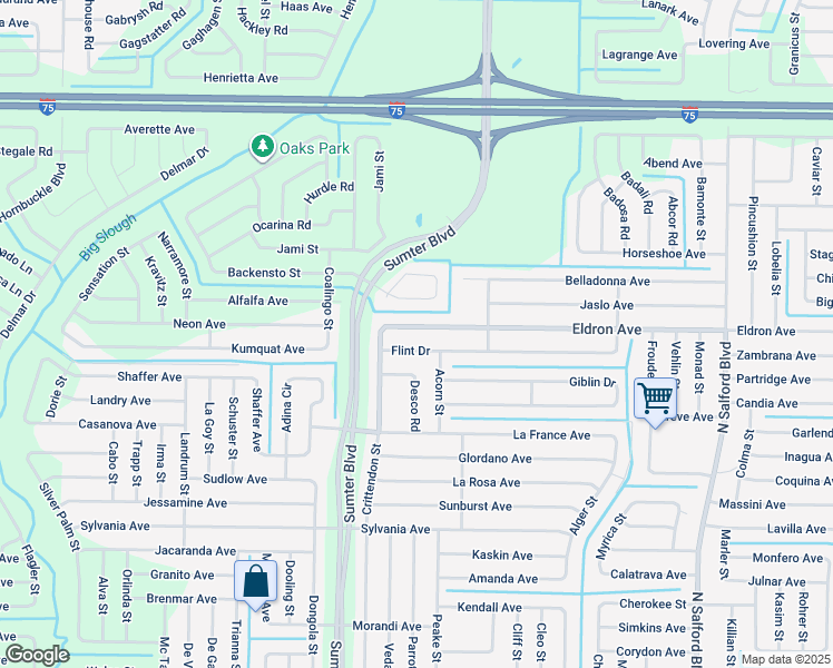 map of restaurants, bars, coffee shops, grocery stores, and more near 4839 Eldron Avenue in North Port