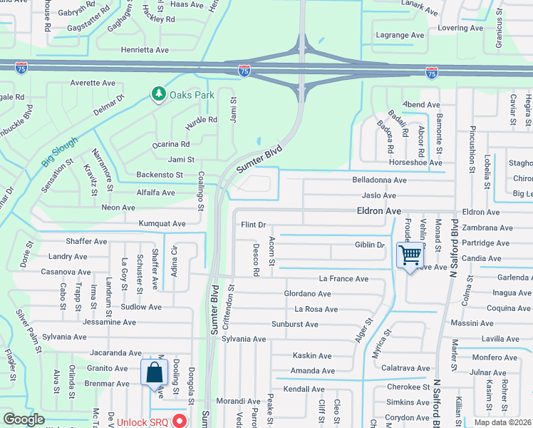 map of restaurants, bars, coffee shops, grocery stores, and more near 4839 Eldron Avenue in North Port