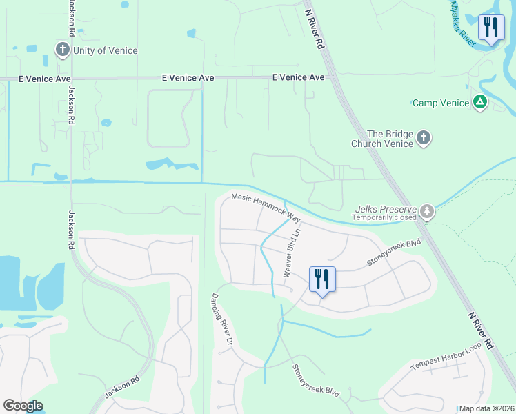 map of restaurants, bars, coffee shops, grocery stores, and more near 2138 Snapdragon Lane in Venice