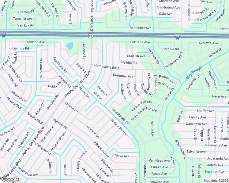 map of restaurants, bars, coffee shops, grocery stores, and more near 4068 Couch Terrace in North Port