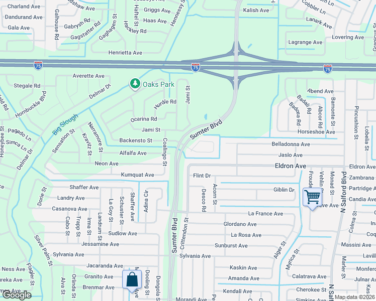 map of restaurants, bars, coffee shops, grocery stores, and more near 4190 Lady Slipper Avenue in North Port