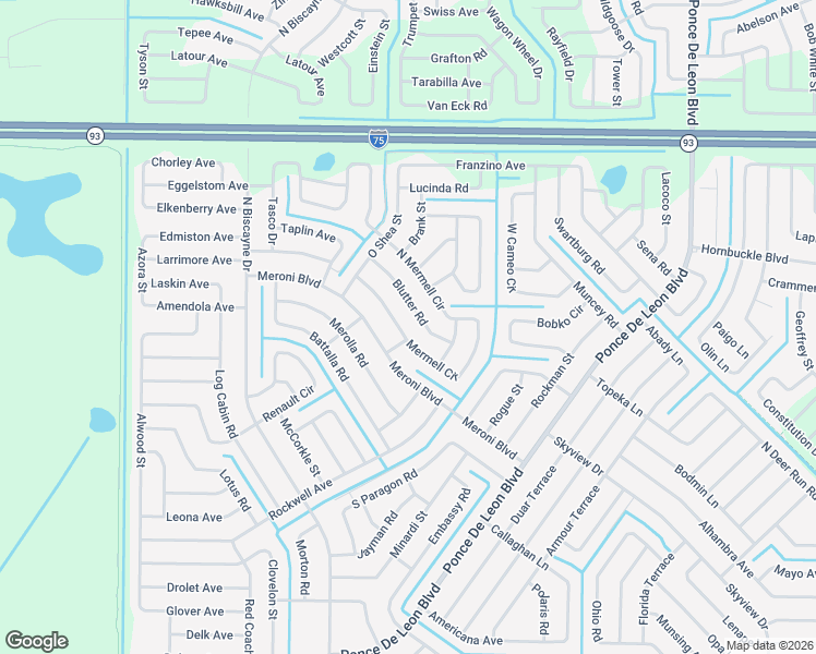map of restaurants, bars, coffee shops, grocery stores, and more near 4191 Mermell Circle in North Port