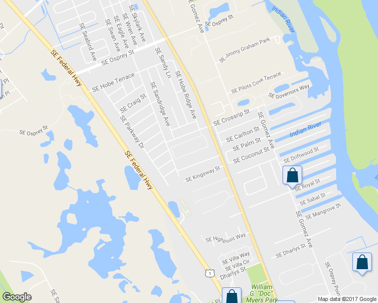 map of restaurants, bars, coffee shops, grocery stores, and more near 7720 Southeast Sugar Sand Circle in Hobe Sound