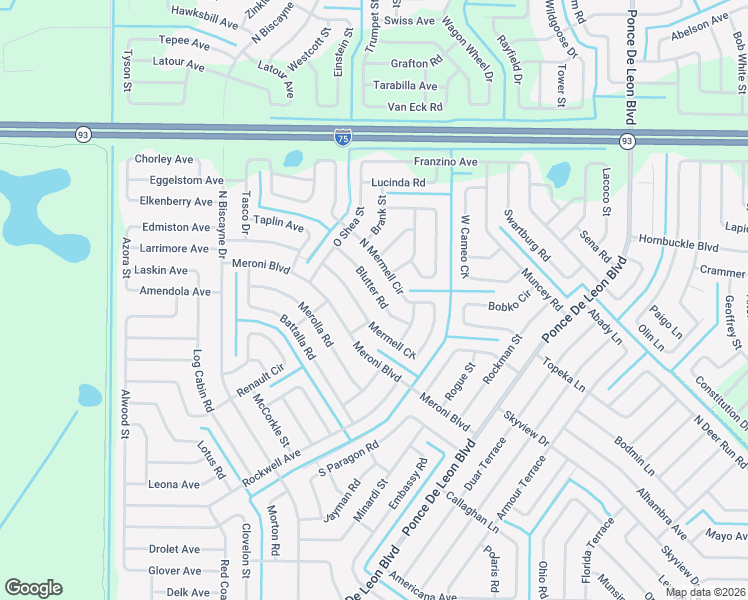 map of restaurants, bars, coffee shops, grocery stores, and more near 4191 Mermell Circle in North Port