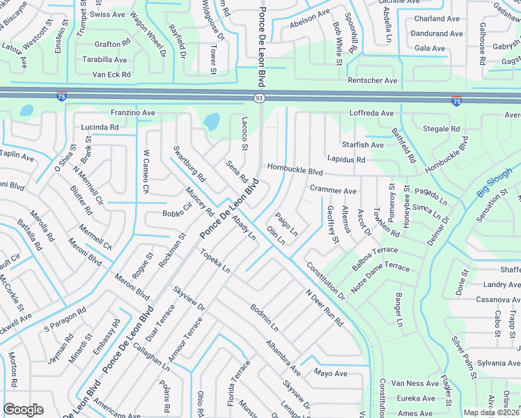 map of restaurants, bars, coffee shops, grocery stores, and more near 6977 Helliwell Street in North Port