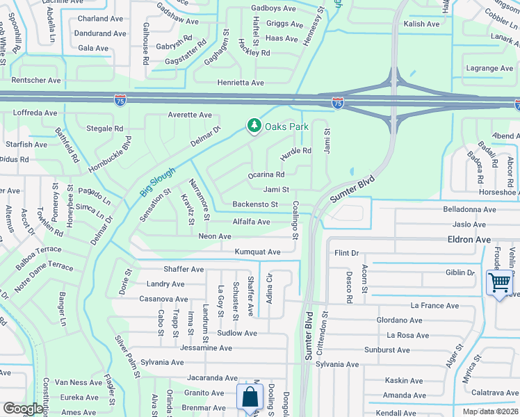 map of restaurants, bars, coffee shops, grocery stores, and more near 5421 Lady Slipper Avenue in North Port