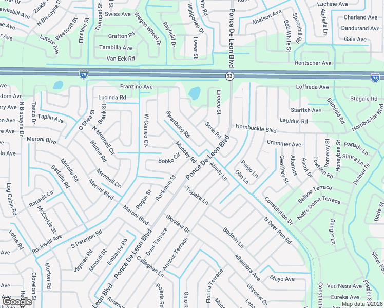 map of restaurants, bars, coffee shops, grocery stores, and more near 3759 Rockman Street in North Port