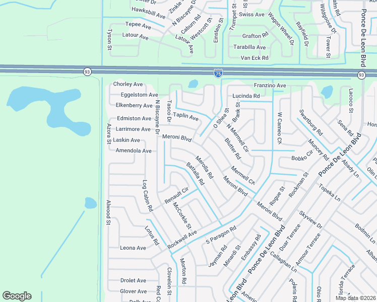 map of restaurants, bars, coffee shops, grocery stores, and more near 7683 Merolla Road in North Port