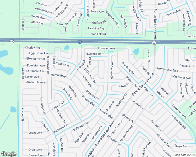 map of restaurants, bars, coffee shops, grocery stores, and more near 4580 South Forlano Circle in North Port