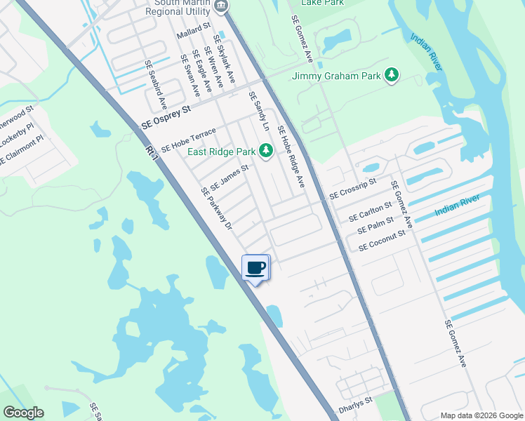map of restaurants, bars, coffee shops, grocery stores, and more near 7634 Southeast Lanham Street in Hobe Sound