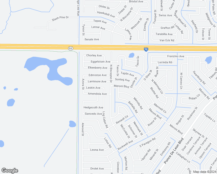 map of restaurants, bars, coffee shops, grocery stores, and more near 4137 North Biscayne Drive in North Port