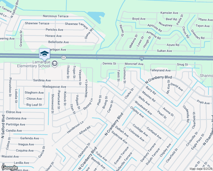 map of restaurants, bars, coffee shops, grocery stores, and more near 4288 Platt Street in North Port