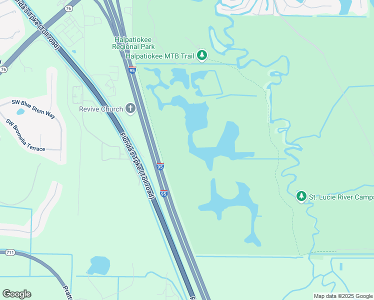 map of restaurants, bars, coffee shops, grocery stores, and more near Interstate 95 in Stuart