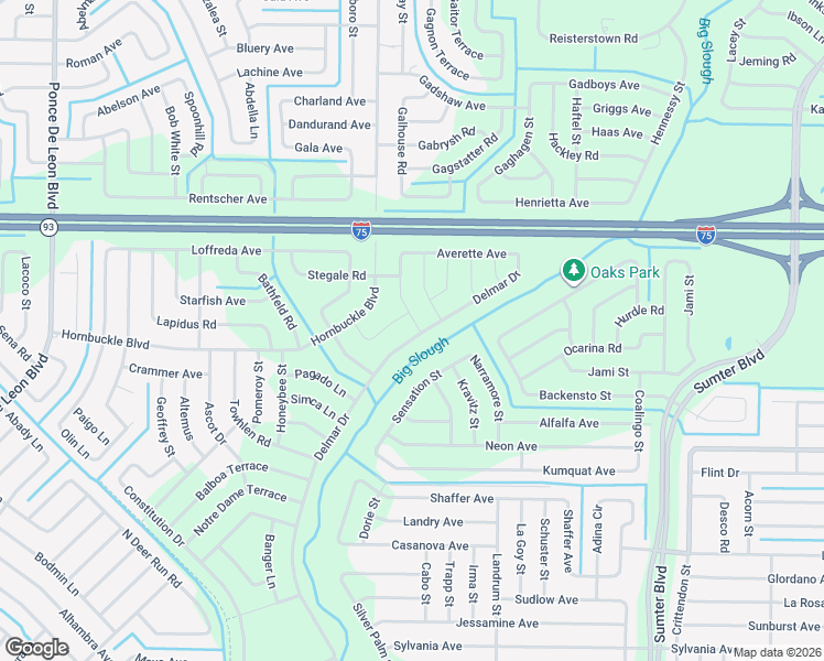 map of restaurants, bars, coffee shops, grocery stores, and more near 5913 Nyberg Road in North Port