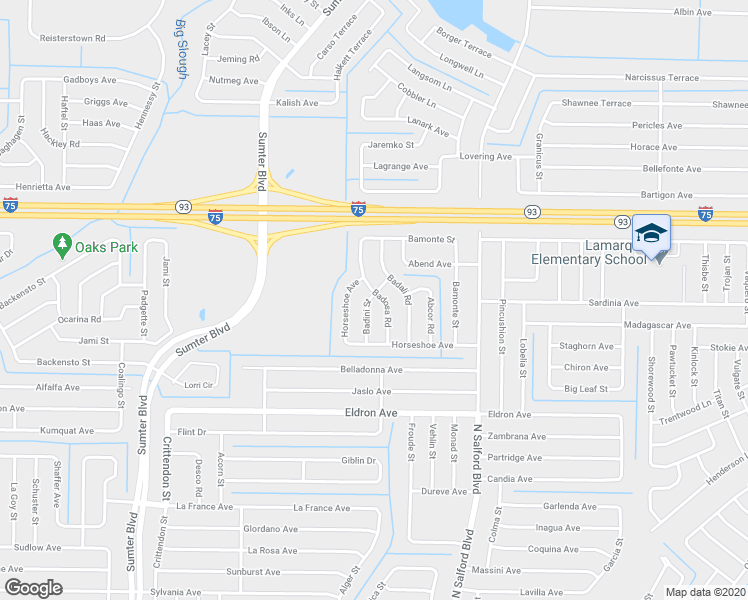 map of restaurants, bars, coffee shops, grocery stores, and more near 4597 Badosa Road in North Port