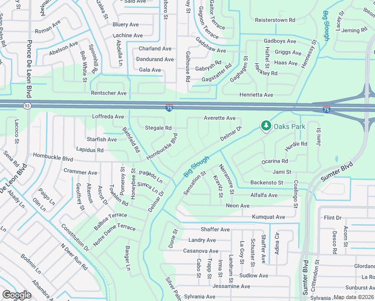 map of restaurants, bars, coffee shops, grocery stores, and more near 5913 Nyberg Road in North Port