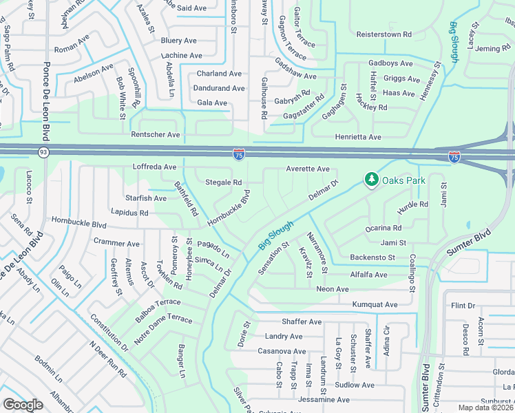 map of restaurants, bars, coffee shops, grocery stores, and more near 5916 Nyberg Road in North Port