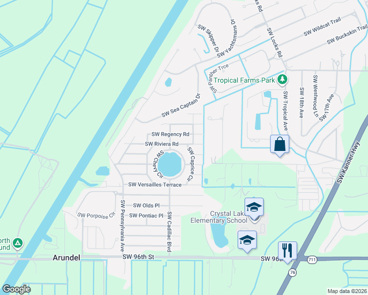 map of restaurants, bars, coffee shops, grocery stores, and more near 8902 Southwest Caprice Circle in Stuart