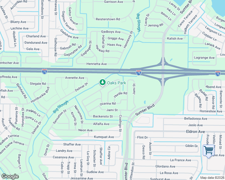 map of restaurants, bars, coffee shops, grocery stores, and more near 5373 Mandrake Terrace in North Port