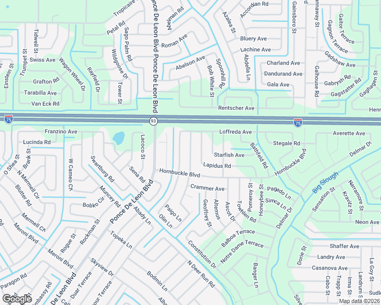 map of restaurants, bars, coffee shops, grocery stores, and more near 6653 Lapidus Road in North Port