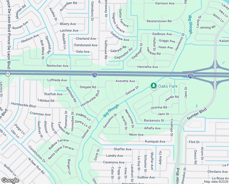 map of restaurants, bars, coffee shops, grocery stores, and more near 4800 Simberg Street in North Port