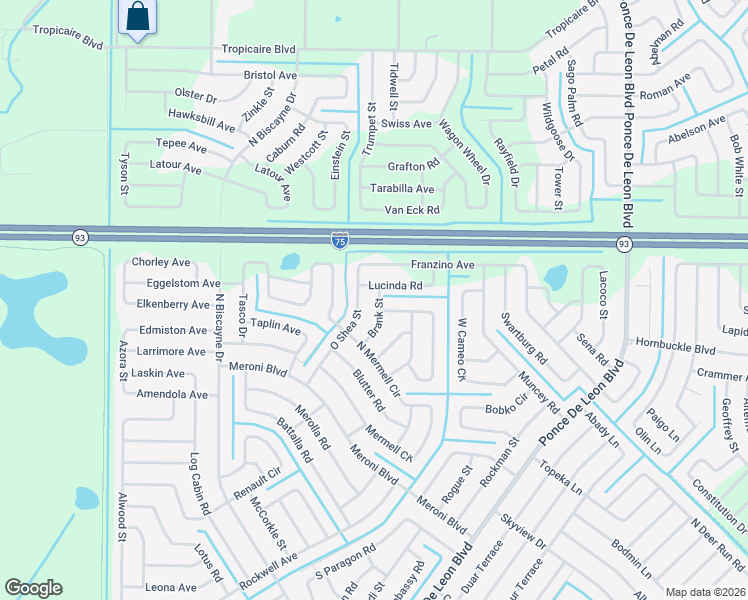 map of restaurants, bars, coffee shops, grocery stores, and more near 4827 Brank Street in North Port