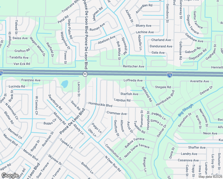 map of restaurants, bars, coffee shops, grocery stores, and more near 6653 Lapidus Road in North Port