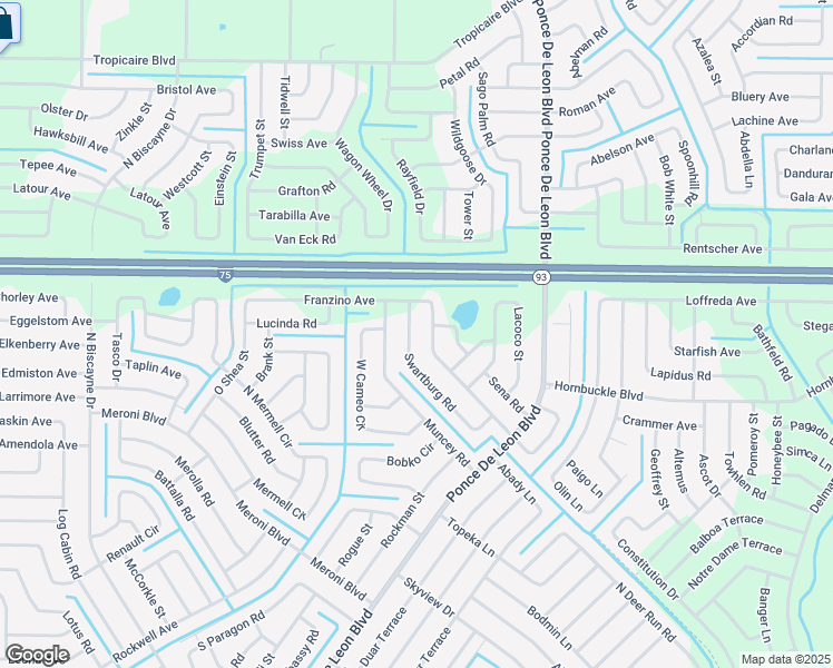 map of restaurants, bars, coffee shops, grocery stores, and more near 7432 Swartburg Road in North Port