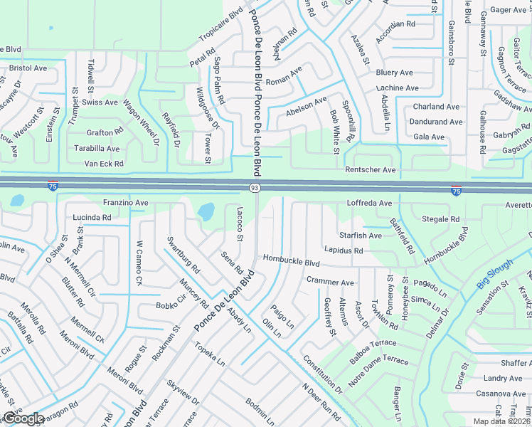 map of restaurants, bars, coffee shops, grocery stores, and more near 4449 Laurina Street in North Port