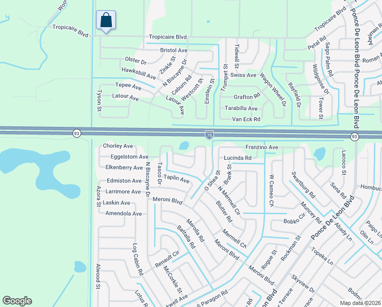 map of restaurants, bars, coffee shops, grocery stores, and more near 7628 Tasco Drive in North Port